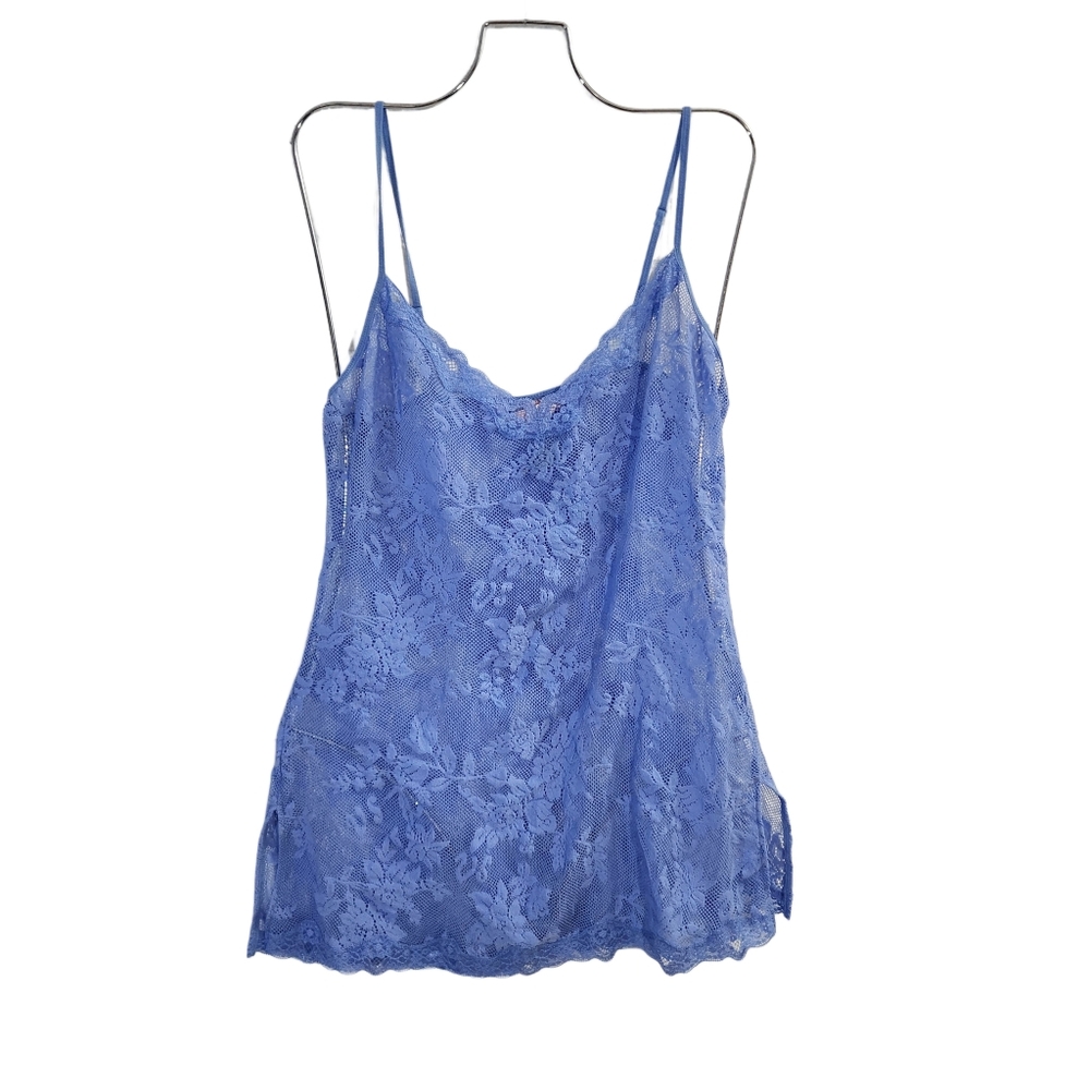 Victorias Secret  Lilac Mesh Lace Mini Sleepwear Baby Doll Slip Dress Size Large